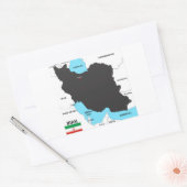 イラン国旗 長方形シール (封筒)