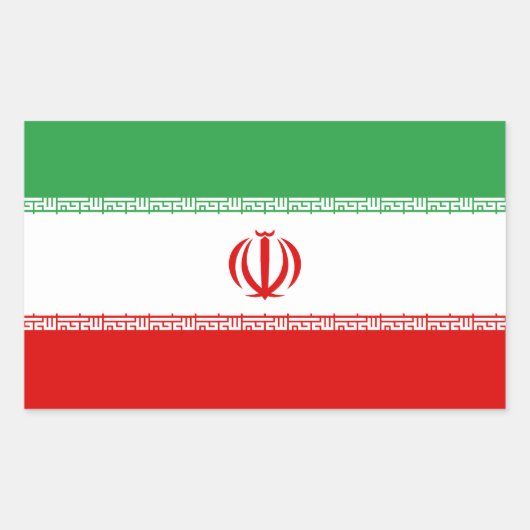 イラン国旗 長方形シール (正面)