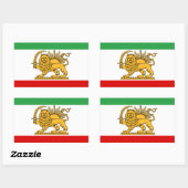 イラン国旗(1964年~1980年)شیر و خورشید 長方形シール (シート)