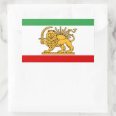 イラン国旗(1964年~1980年)شیر و خورشید 長方形シール (バッグ)
