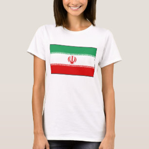 イラン国旗x地図Tシャツ Tシャツ