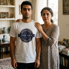 イラン女性解放 | Mahsa Amini バッジ ネイビー Tシャツ