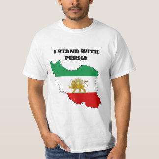 イラン帝国ライオンと太陽の地図Tシャツ Tシャツ