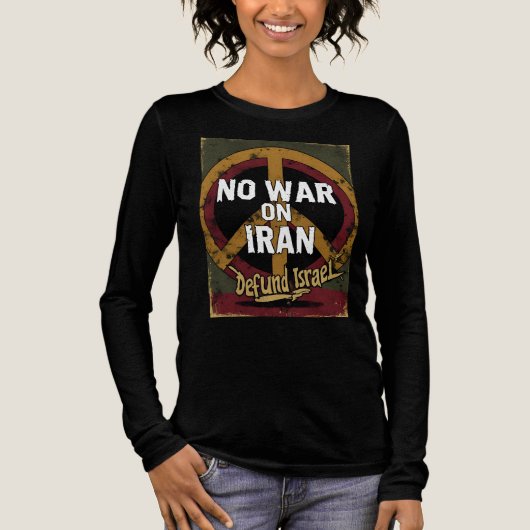 イラン戦争に抗議し、イスラエルを救済する トライブレンドTシャツ (正面)