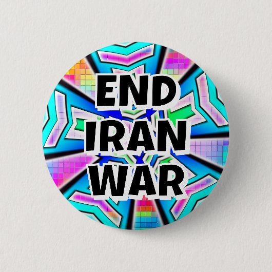イラン戦争終結 (自由に文言変更可) 缶バッジ (正面)