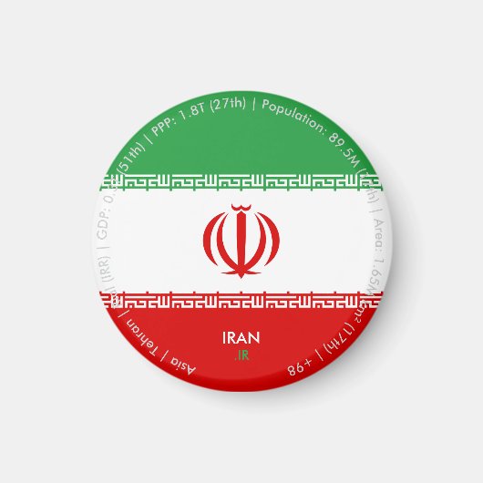 イラン旗マグネット マグネット (正面)