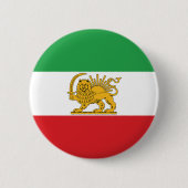 イラン旗 ライオンと太陽 シャー・イラン旗ボタン 缶バッジ (正面)