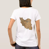 イラン旗+地図+テキストTシャツ Tシャツ (裏面)