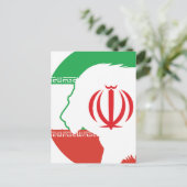 イラン獅子イラン国家動物国旗 ポストカード (スタンド正面)