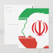 イラン獅子イラン国家動物国旗 ポストカード (正面/裏面)