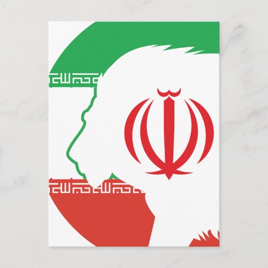 イラン獅子イラン国家動物国旗 ポストカード (正面)