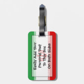 イラン簡単ID個人の国旗 ラゲッジタグ (裏面縦)