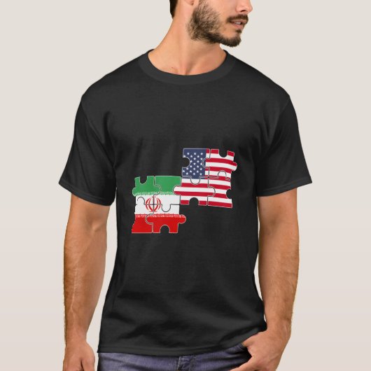 イラン米国国旗のアメリカン・イラン Tシャツ (正面)