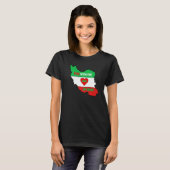 イラン自由旗の女の子の女性と上昇 Tシャツ (正面フル)