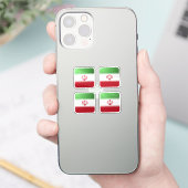 イラン角光沢国旗 シール (スマートフォン)