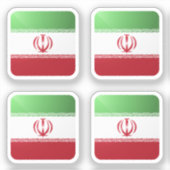 イラン角光沢国旗 シール (正面)