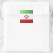 イラン角光沢国旗 スクエアシール (バッグ)