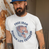 イラン解放抗議 | 青い怒れるライオン Tシャツ