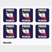 イラン誇りを持った国旗の地図プライド スクエアシール (シート)