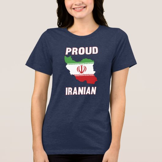 イラン誇りを持った国旗の地図プライド トライブレンドＴシャツ (正面)