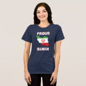 イラン誇りを持った国旗の地図プライド トライブレンドＴシャツ (正面全面)