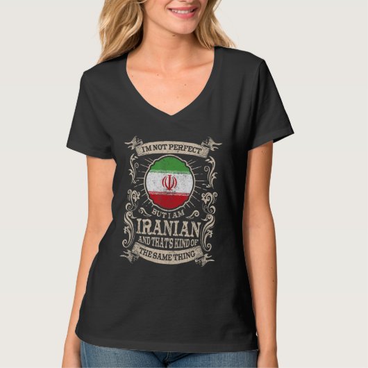 イラン誇りを持った国旗イランの男女 Tシャツ (正面)