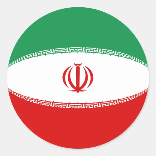 イラン魚眼フラグステッカー ラウンドシール (正面)