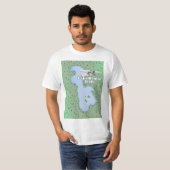 イラン ウルミア湖 旅行地図 Tシャツ (正面フル)