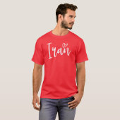 イラン ハート 女性 イラン愛 Tシャツ (正面フル)