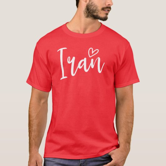 イラン ハート 女性 イラン愛 Tシャツ (正面)