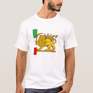 イラン、ペルシャのライオンと国旗、イランのシャー Tシャツ