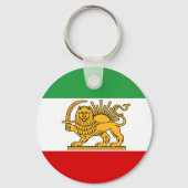 イラン、ペルシャ国旗とライオン、イランのシャー キーホルダー (正面)