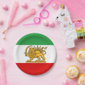 イラン、ペルシャ国旗とライオン、イランのシャー ペーパープレート (パーティー)