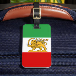 イラン、ペルシャ国旗とライオン、イランのシャー ラゲッジタグ