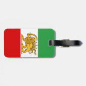 イラン、ペルシャ国旗とライオン、イランのシャー ラゲッジタグ (裏面横)