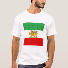 イラン、ペルシャ国旗とライオン、イランのシャー Tシャツ