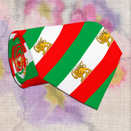 イラン、ペルシャ国旗と獅子、イランのシャーストライプ ネクタイ