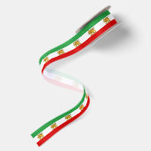 イラン、ライオン付きペルシャ旗、イランのシャー サテンリボン (裏面)