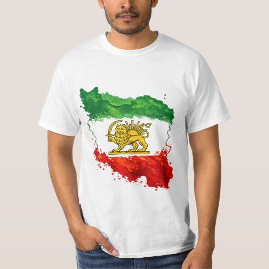 イラン ライオン＆サン Tシャツ | ペルシャのシールと太陽 (正面)