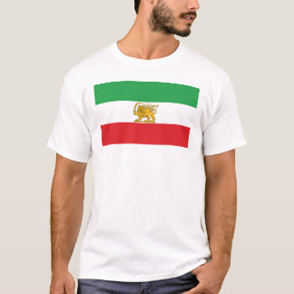 イラン+ライオン+太陽の旗 パフラヴィー朝のシャーの旗 Tシャツ