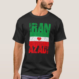 イランAzadi自由イランハート国旗の自由引用文 Tシャツ
