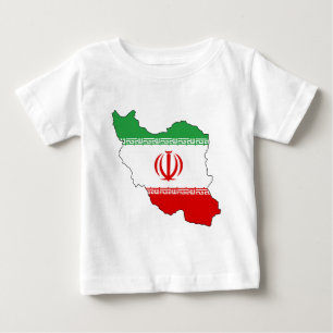 イランIRの旗、جمهوریاسلامیایران紋章付き外衣 ベビーTシャツ