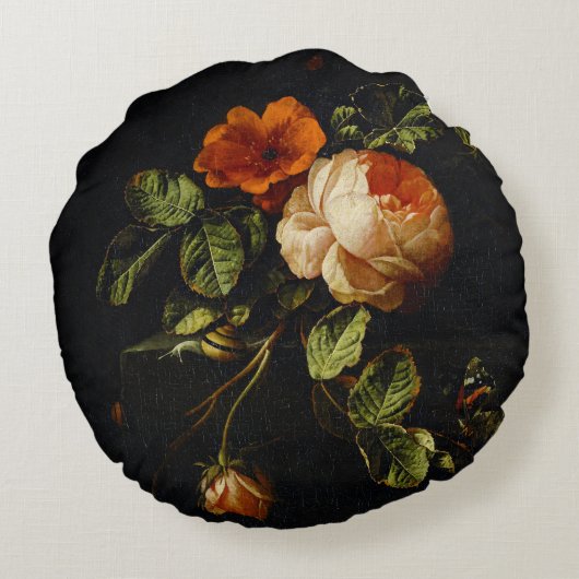 イリアス・ヴァン・デン・ブローク、まだ生きるバラ ラウンドクッション (裏面)