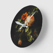 イリアス・ヴァン・デン・ブローク、まだ生きるバラ ラウンド壁時計 (傾斜)