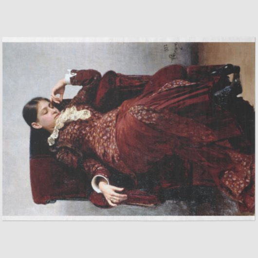 イリア・リピンさん、休憩 薄葉紙 (正面)