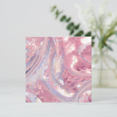 イリデセント ピンクとパープルのスパンコール 招待状 (スタンド正面)