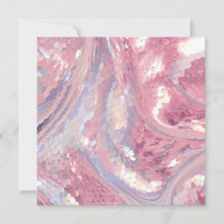 イリデセント ピンクとパープルのスパンコール 招待状