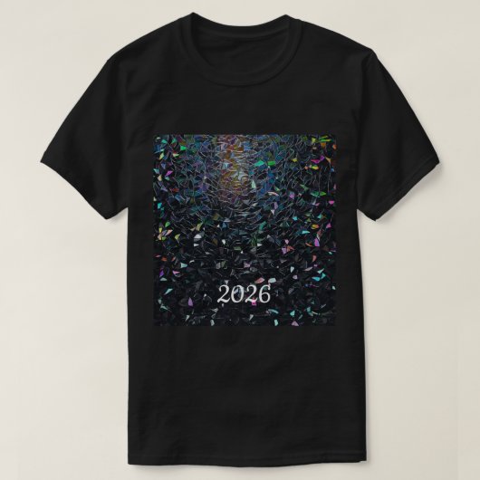 イリデッセント抽象ステンドグラスパターン Tシャツ (デザイン正面)