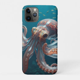 イリデッセント ガラス たこ アート | 深海の生き物 iPhone 11 PROケース