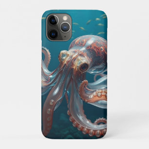 イリデッセント ガラス たこ アート 深海の生き物 iPhone 11 PROケース
